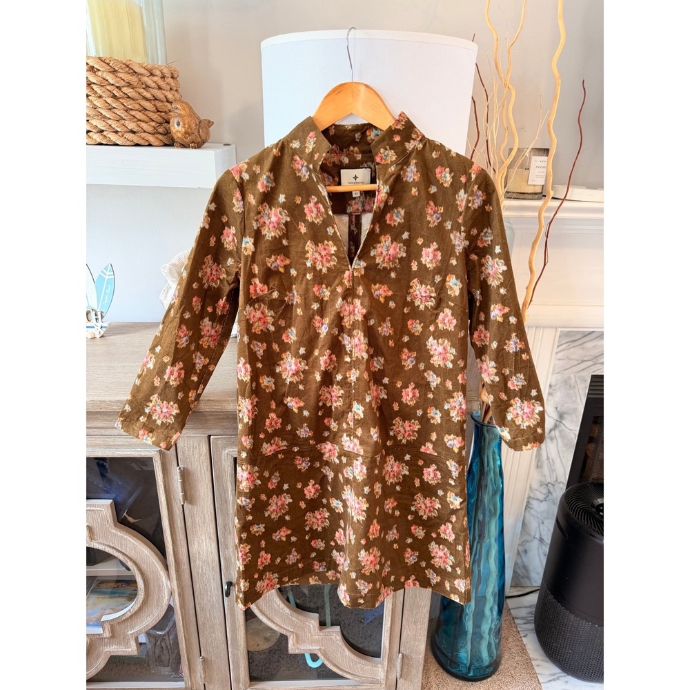 Tuckernuck Hazel Bouquet Corduroy Clifton Dress Women Brown XS